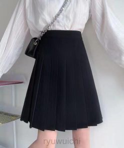 黒 ひざ丈 ハイウエストスカート ミディアム 夏 レディース 膝丈 春秋 冬 プリーツスカート  フレアスカート ショート丈 ミ
