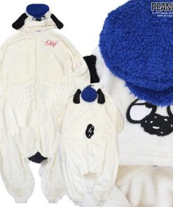 SNOOPY スヌーピー オラフ パジャマ ボア フリース 部屋着 ルームウェア きぐるみ なりきり 刺繍 PEANUTS