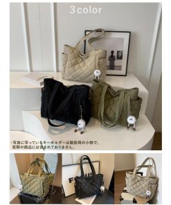 FUKUTA トートバッグ バッグ レディース A4対応 大容量 軽量 ナイロン キルティング ミニトート ファスナー付き 手提げ エコバッグ コンビニバッグ トート ジムバッグ