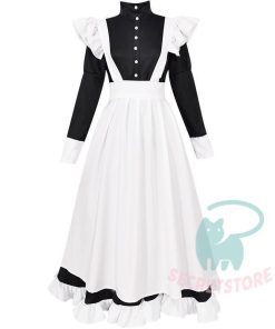 メイド服 コスプレ レディース メンズ フレンチメイド ロングコスチューム 大人  エプロン 家政婦 コスプレ衣装 仮装 コミケ イベント クリスマス