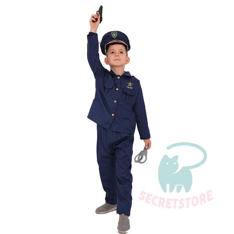 衣装 子供用 警官 ポリス 仮装 コスチューム 警察 キッズ パイロット 子供服 コスプレ 警察官 制服 おまわりさん パーティー道具 - 画像 (2)