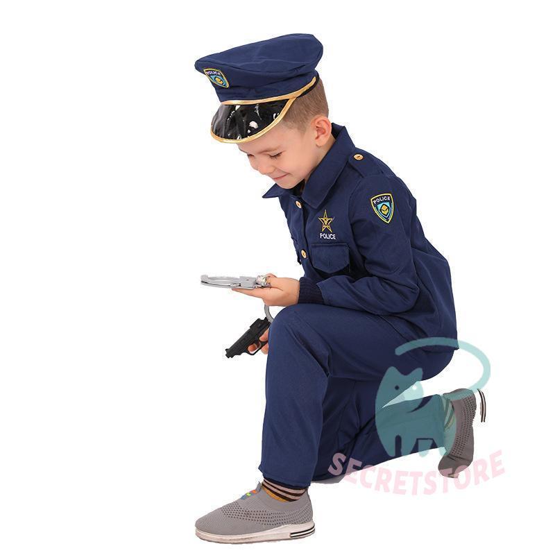 衣装 子供用 警官 ポリス 仮装 コスチューム 警察 キッズ パイロット 子供服 コスプレ 警察官 制服 おまわりさん パーティー道具 - 画像 (4)