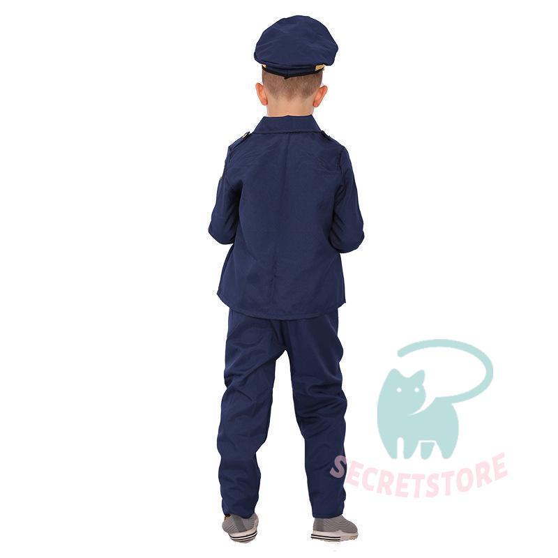 衣装 子供用 警官 ポリス 仮装 コスチューム 警察 キッズ パイロット 子供服 コスプレ 警察官 制服 おまわりさん パーティー道具 - 画像 (5)