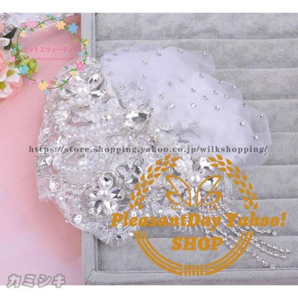 ウェディングハット 花嫁 ブライダル 帽子 ヘアアクセサリー 二次会 ヘッドドレス 結婚式 パーティーハット 髪飾り ウエディングハット 女子会 ミニハット - 画像 (4)