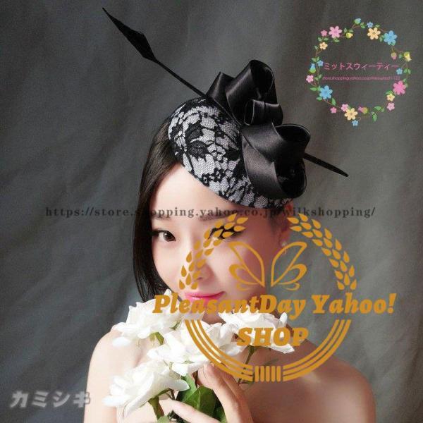 ウェディングハット 安い ブライダル ヘアアクセサリー 花嫁 ヘッドドレス 結婚式 パーティーハット 髪飾り 帽子 ウエディングハット 二次会 披露宴 ミニハット - 画像 (2)
