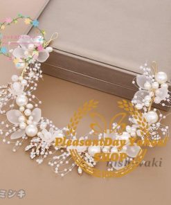 カチューシャ ビジュー パール ウェディング ウエディング ブライダル 結婚式 二次会 ヘッドドレス アクセサリー ヘアアクセサリー 髪飾り ティアラ 花嫁