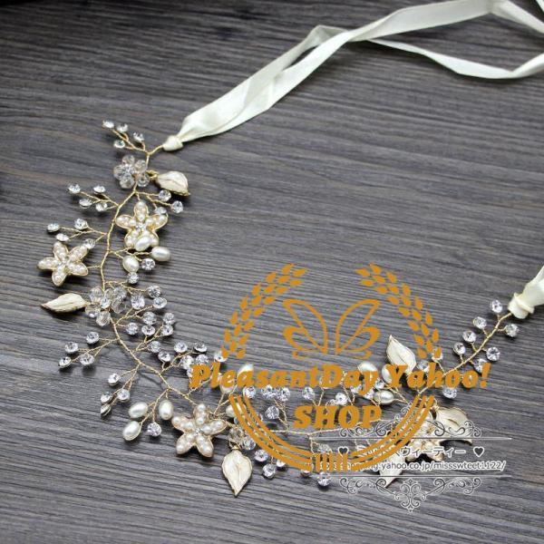 ウェディング小物 ヘアバンド 小枝 ヘッドドレス ヘアアクセサリー 結婚式 二次会 披露宴 花嫁 ブライダル ウエディング パーティー 前撮り 挙式 発表会 - 画像 (2)