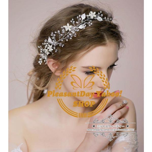 ウェディング小物 ヘアバンド 小枝 ヘッドドレス ヘアアクセサリー 結婚式 二次会 披露宴 花嫁 ブライダル ウエディング パーティー 前撮り 挙式 発表会 - 画像 (3)