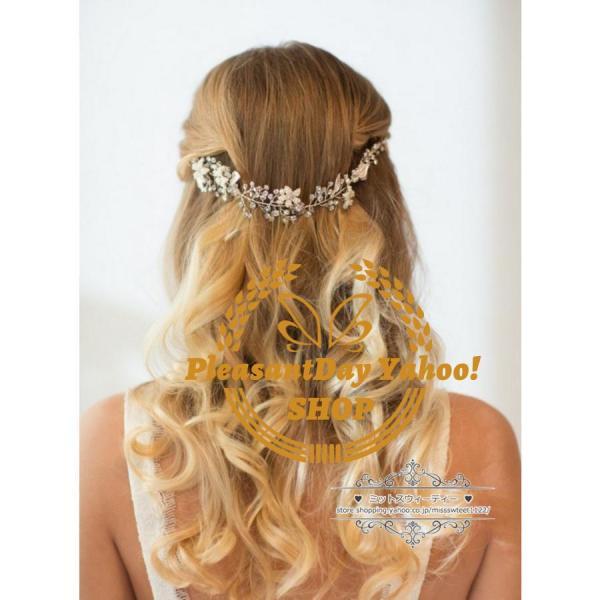 ウェディング小物 ヘアバンド 小枝 ヘッドドレス ヘアアクセサリー 結婚式 二次会 披露宴 花嫁 ブライダル ウエディング パーティー 前撮り 挙式 発表会 - 画像 (6)