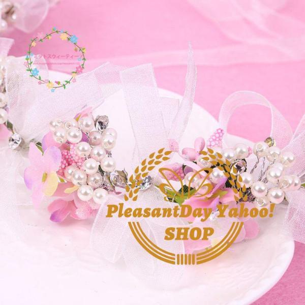 花冠 安い ウェディング 花かんむり 2色 ヘッドドレス 造花 髪飾り 花輪 ブライダル 大人用 リゾート 旅行 花嫁 二次会 結婚式 フェス 森ガール 手作り - 画像 (2)