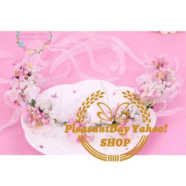 花冠 安い ウェディング 花かんむり 2色 ヘッドドレス 造花 髪飾り 花輪 ブライダル 大人用 リゾート 旅行 花嫁 二次会 結婚式 フェス 森ガール 手作り - 画像 (4)