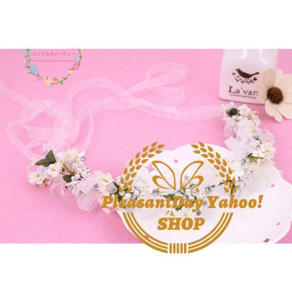 花冠 安い ウェディング 花かんむり 2色 ヘッドドレス 造花 髪飾り 花輪 ブライダル 大人用 リゾート 旅行 花嫁 二次会 結婚式 フェス 森ガール 手作り - 画像 (5)