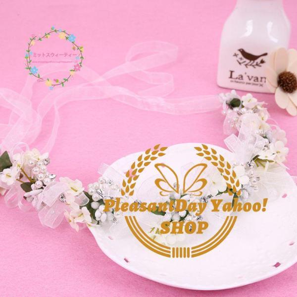 花冠 安い ウェディング 花かんむり 2色 ヘッドドレス 造花 髪飾り 花輪 ブライダル 大人用 リゾート 旅行 花嫁 二次会 結婚式 フェス 森ガール 手作り - 画像 (6)