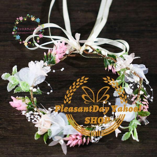 花かんむり 安い ウェディング 大人花冠 花輪 リゾート ヘッドドレス ティアラ 造花 髪飾り 旅行 花嫁 二次会 結婚式 フェス 森ガール ボヘミア 手作り 可愛い