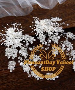 ウエディングヘッドドレス ウェディング ヘアピン ビーズ パール 花嫁 結婚式 披露宴 ブライダル 二次会 前撮り パーティー 演奏会 発表会 シルバー ホワイト