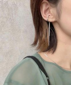 イヤーカフ イヤカフ チェーン レディース 両耳用 大ぶり フープ 金属アレルギー対応 揺れる 大人 上品 きれいめ