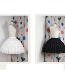 【SALE在庫限り2280→1730】2段 パニエ lolita  ロリータ用 白 ホワイト ブラック ドレス ワンピース ワイヤーあり 上品 高品質 コスプレ 2本ワイヤー入り COS