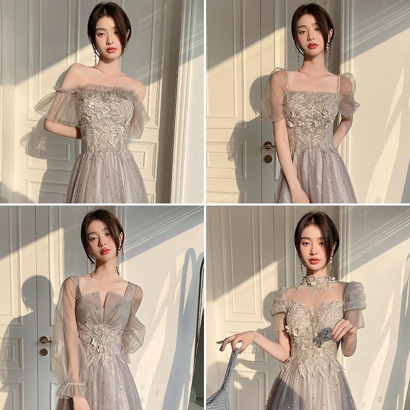 ブライズメイドドレスウェディングドレスパーテイードレスドレスフリーサイズドレス格安二次会お揃いドレスレディースゲストドレス女性用 - 画像 (3)