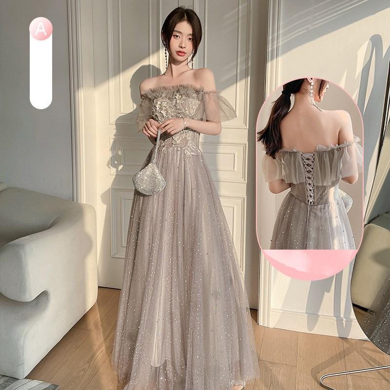 ブライズメイドドレスウェディングドレスパーテイードレスドレスフリーサイズドレス格安二次会お揃いドレスレディースゲストドレス女性用 - 画像 (4)