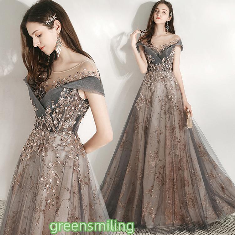 ロングドレス 演奏 パーティードレス 結婚式 ドレス ステージドレス 大人 ピアノ 発表コーラス 合唱衣装 マキシ丈 - 画像 (2)