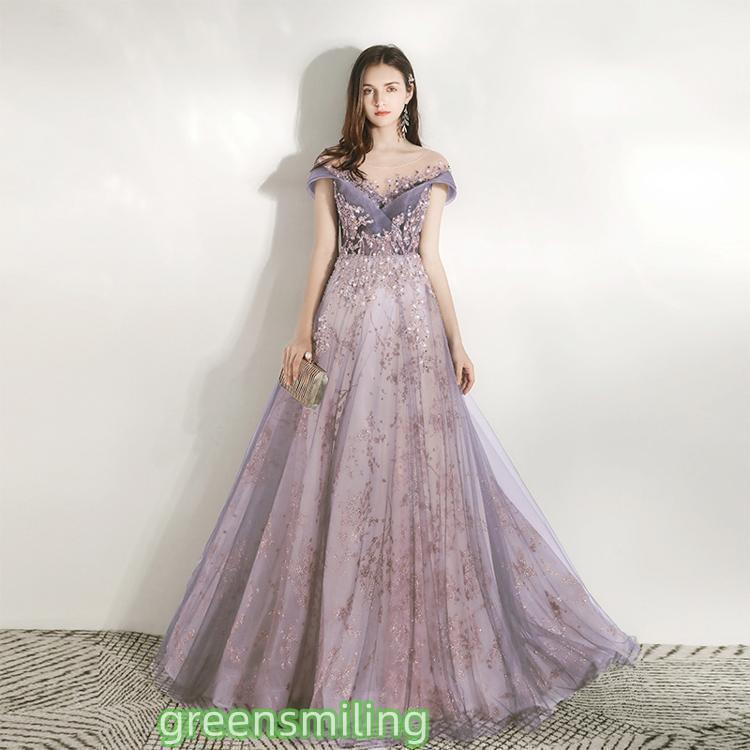 ロングドレス 演奏 パーティードレス 結婚式 ドレス ステージドレス 大人 ピアノ 発表コーラス 合唱衣装 マキシ丈 - 画像 (3)