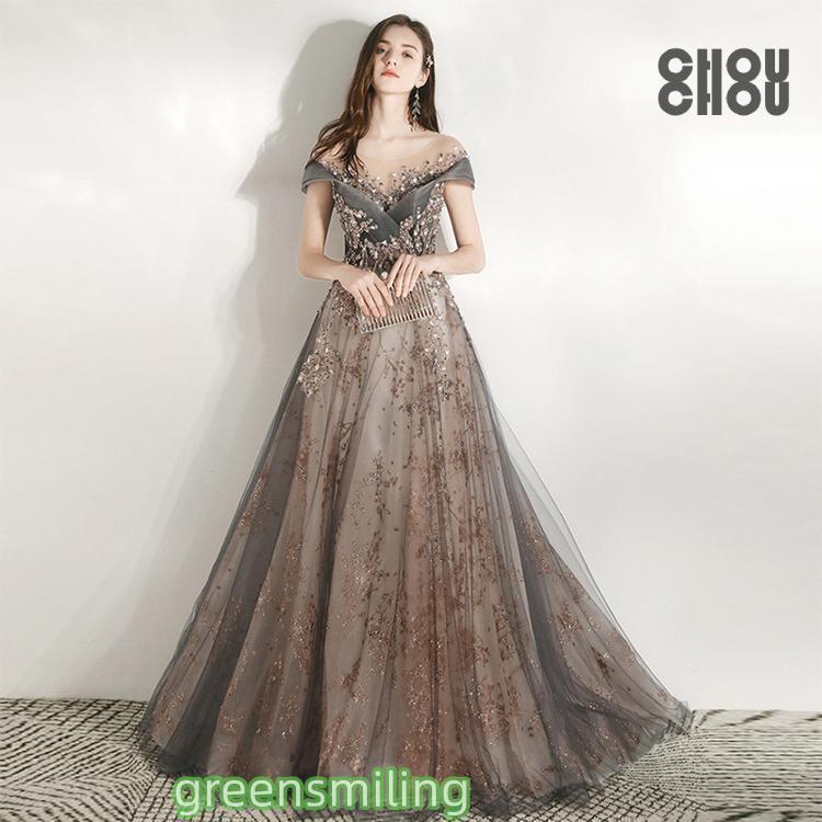 ロングドレス 演奏 パーティードレス 結婚式 ドレス ステージドレス 大人 ピアノ 発表コーラス 合唱衣装 マキシ丈 - 画像 (6)