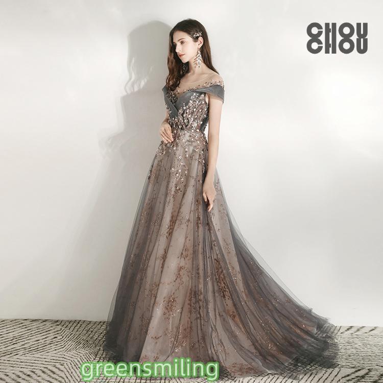 ロングドレス 演奏 パーティードレス 結婚式 ドレス ステージドレス 大人 ピアノ 発表コーラス 合唱衣装 マキシ丈 - 画像 (7)