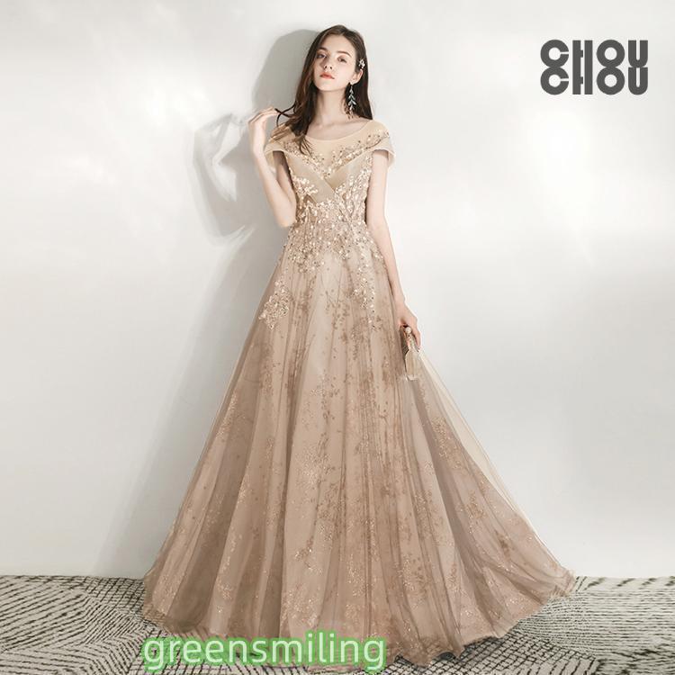 ロングドレス 演奏 パーティードレス 結婚式 ドレス ステージドレス 大人 ピアノ 発表コーラス 合唱衣装 マキシ丈 - 画像 (9)