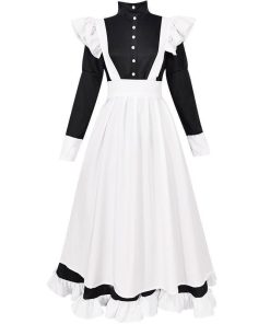 【タイムセール】メイド服 コスプレ レディース メンズ フレンチメイド ロングコスチューム 大人 エプロン 家政婦 コスプレ衣装 仮装 コミケ イベントクリスマス