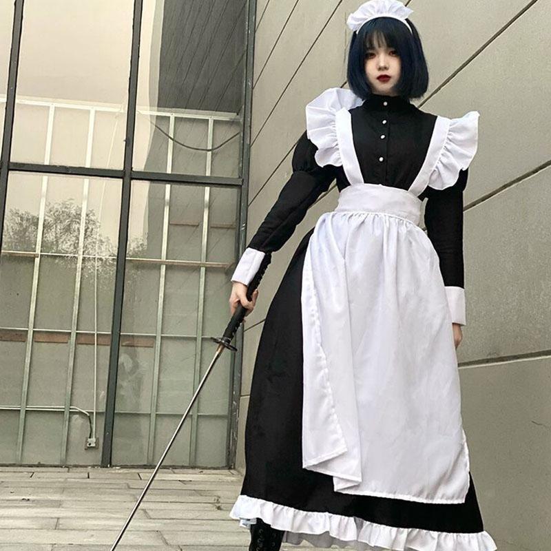 【タイムセール】メイド服 コスプレ レディース メンズ フレンチメイド ロングコスチューム 大人 エプロン 家政婦 コスプレ衣装 仮装 コミケ イベントクリスマス - 画像 (2)