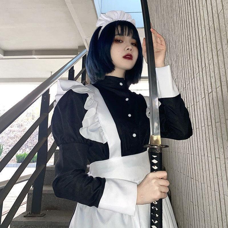 【タイムセール】メイド服 コスプレ レディース メンズ フレンチメイド ロングコスチューム 大人 エプロン 家政婦 コスプレ衣装 仮装 コミケ イベントクリスマス - 画像 (3)