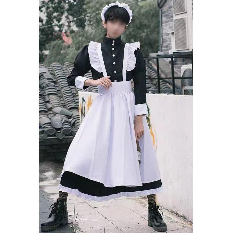 【タイムセール】メイド服 コスプレ レディース メンズ フレンチメイド ロングコスチューム 大人 エプロン 家政婦 コスプレ衣装 仮装 コミケ イベントクリスマス - 画像 (4)