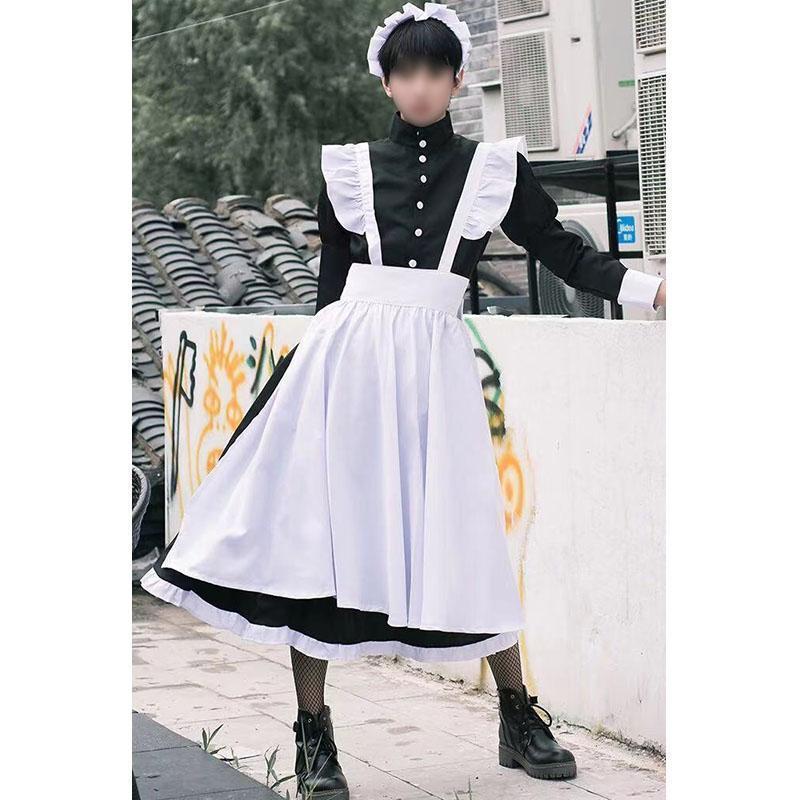 【タイムセール】メイド服 コスプレ レディース メンズ フレンチメイド ロングコスチューム 大人 エプロン 家政婦 コスプレ衣装 仮装 コミケ イベントクリスマス - 画像 (6)