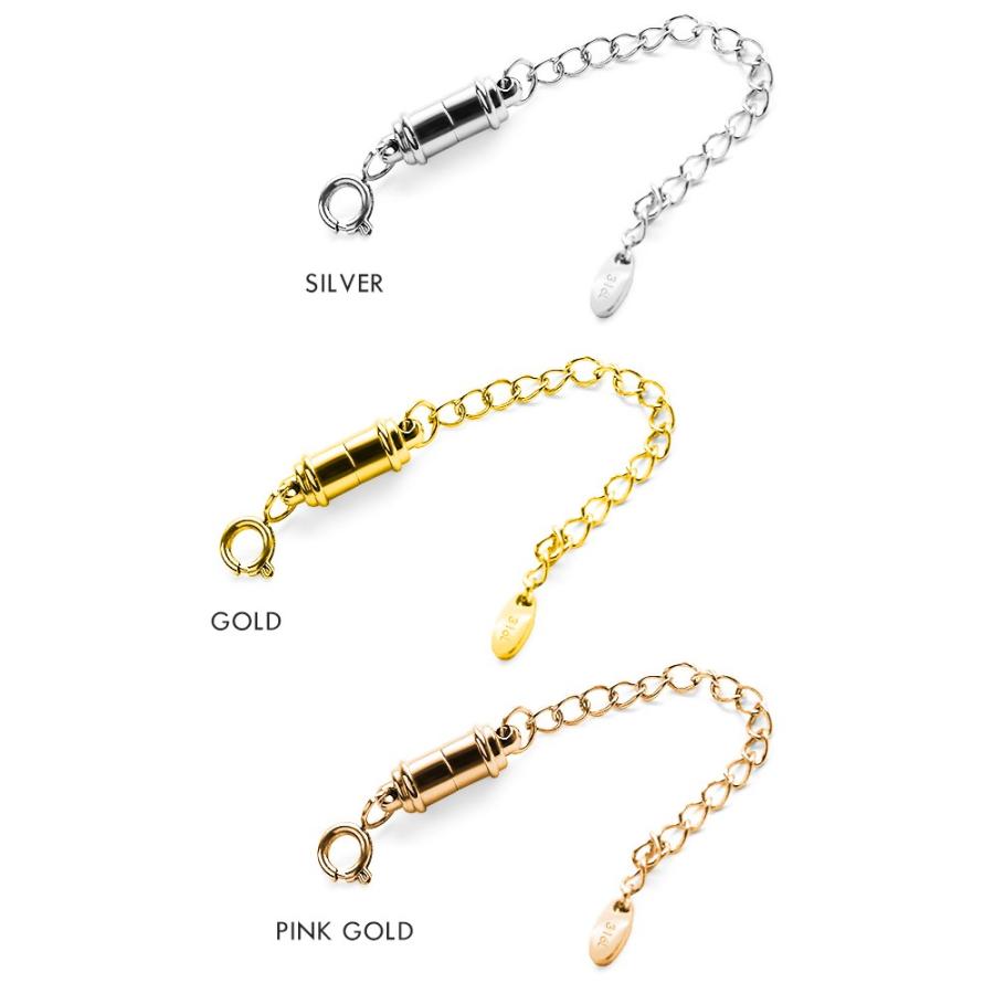 サージカルステンレス 316L マグネットクラスプ【送料無料】アクセサリーパーツ マグネット ネックレス チェーン 延長 磁石 パーツ カスタム - 画像 (2)