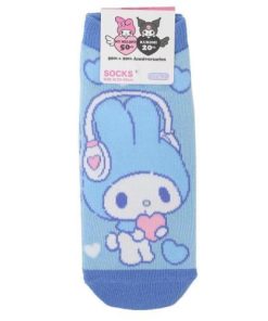 マイメロディ キャラクター 女性用靴下 キャラックス レディースソックス ガーリーポップハート ブルー サンリオ