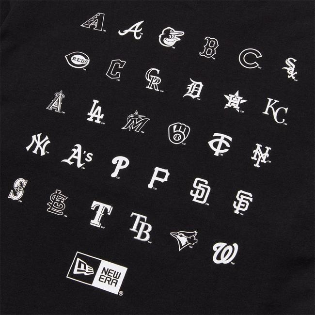 NEW ERA NEWERA ニューエラ 半袖 オーバーサイズド コットン Tシャツ MLBチームロゴ ブラック 14410064【 トップス オーバーサイズ 綿 】【メール便・代引不可】