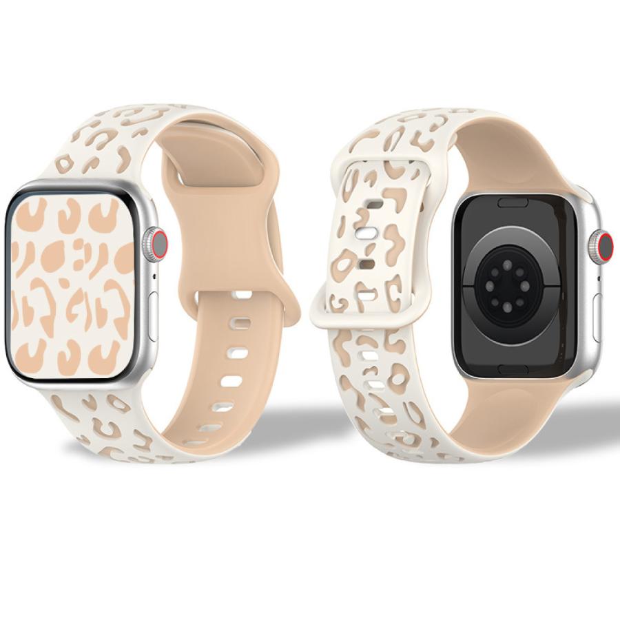 Apple Watch アップルウォッチ バンド シリコン ベルト apple watch 40mm 41mm 42mm ヒョウ柄 シリーズ10 se - 画像 (6)