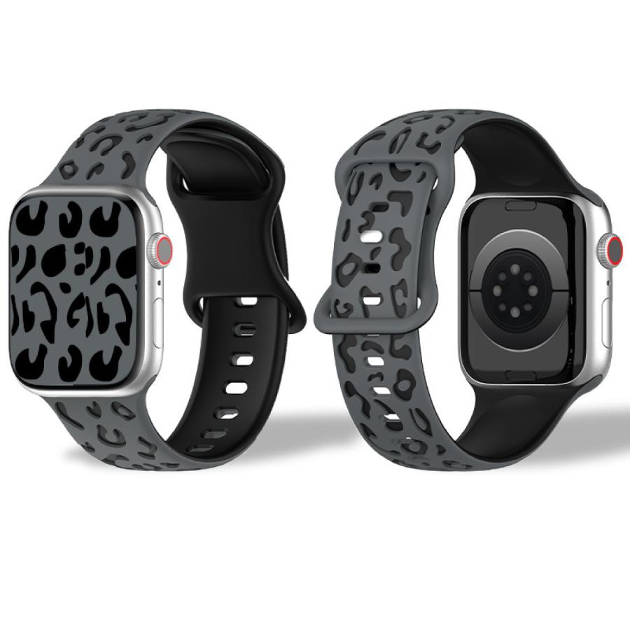 Apple Watch アップルウォッチ バンド シリコン ベルト apple watch 40mm 41mm 42mm ヒョウ柄 シリーズ10 se - 画像 (8)