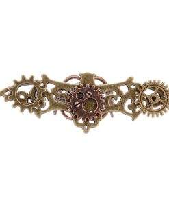 スチームパンクな時計部品歯車リングアンティーク銅リングジュエリーゴールデン+シルバー