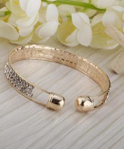 シックスケールルーラーオープンアイスアウトラインストーンバングルブレスレットクリスマスプレゼントゴールデン