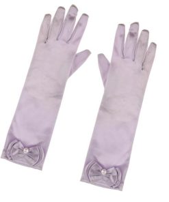 レディースサテンの結婚式の真珠の手袋結婚式の花嫁パーティーの衣装ライト紫