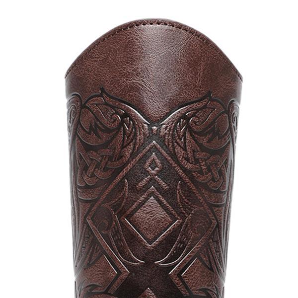 中世のブレスレット 大人用 PUレザー ガントレット リストバンド コスプレアクセサリー コーヒー色 1個 - 画像 (4)