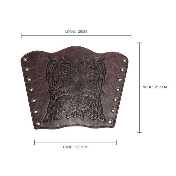 中世のブレスレット 大人用 PUレザー ガントレット リストバンド コスプレアクセサリー コーヒー色 1個 - 画像 (5)