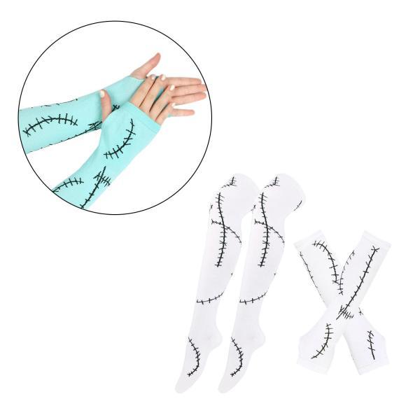 ハロウィンコスチュームステッチアームスリーブとロングソックス多目的スタイルC - 画像 (2)