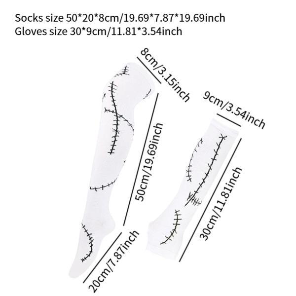 ハロウィンコスチュームステッチアームスリーブとロングソックス多目的スタイルC - 画像 (4)
