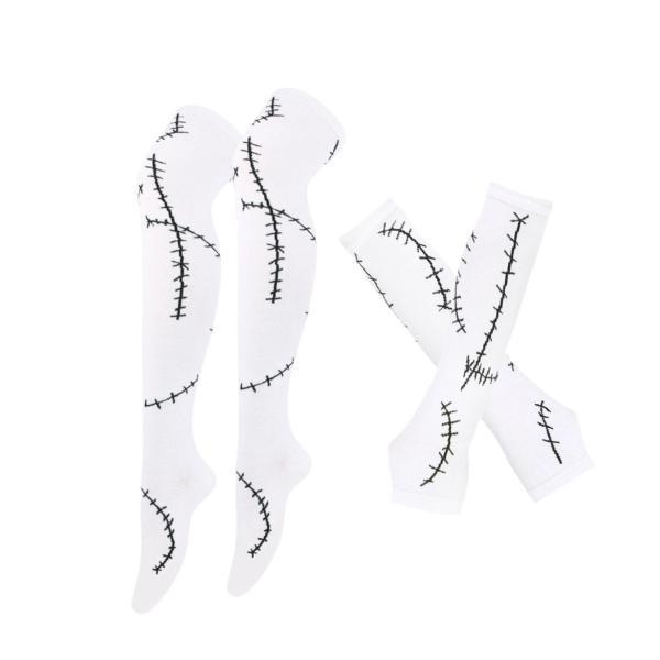 ハロウィンコスチュームステッチアームスリーブとロングソックス多目的スタイルC - 画像 (8)