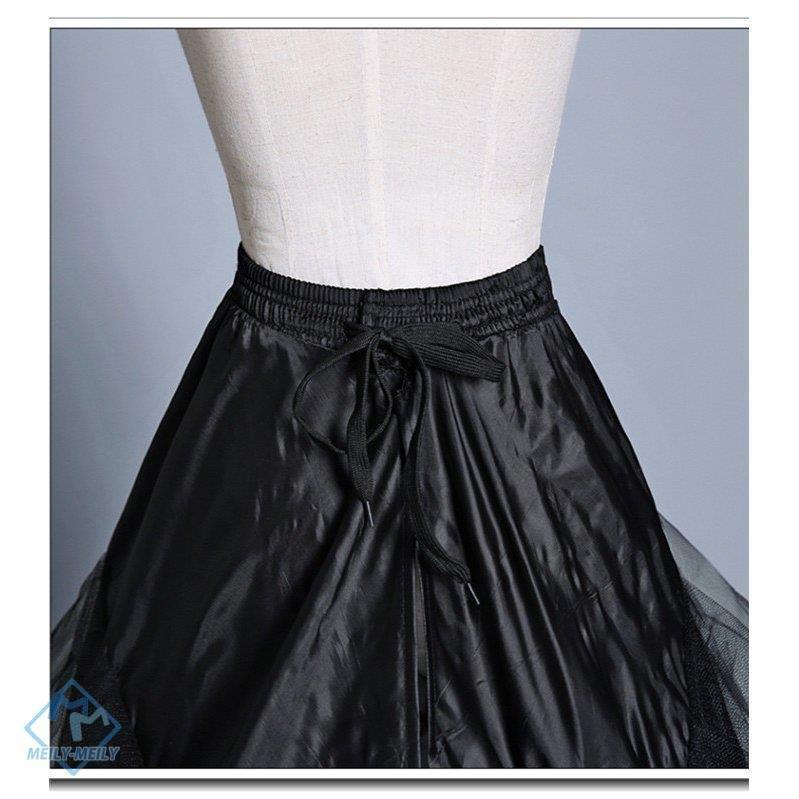 パニエ ボリューム 黒 ワイヤー トレーン パニエ ウエディングドレス 安い ロング コスチューム ワイヤーあり チュール 3層チュール - 画像 (6)