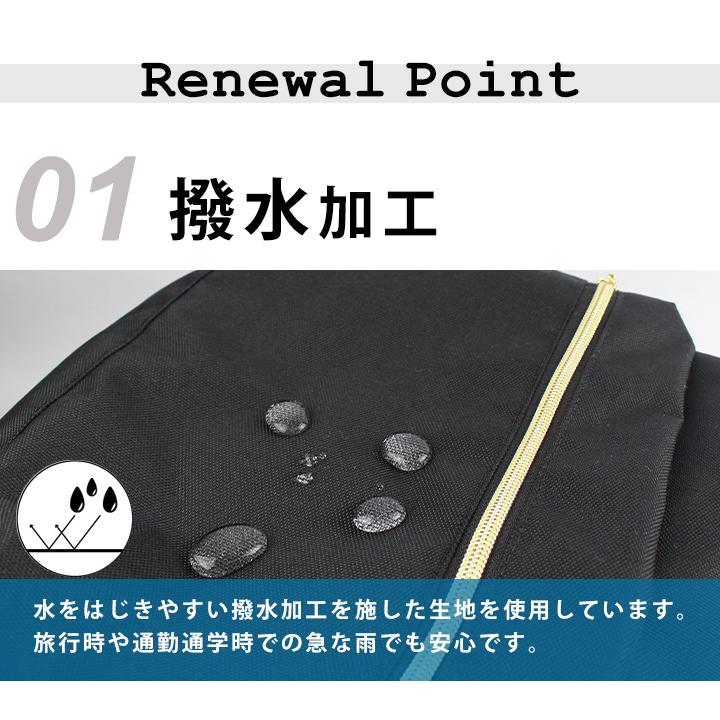anello アネロ リュック レディース リュックサック がま口 ポリキャンバス 背面ファスナー付き 口金入り 撥水 キャリーオン - 画像 (7)