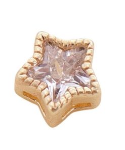 【送料無料】 星型フレームキュービックジルコニアトップチャーム (ゴールドカラー) / SUNHOSEKI