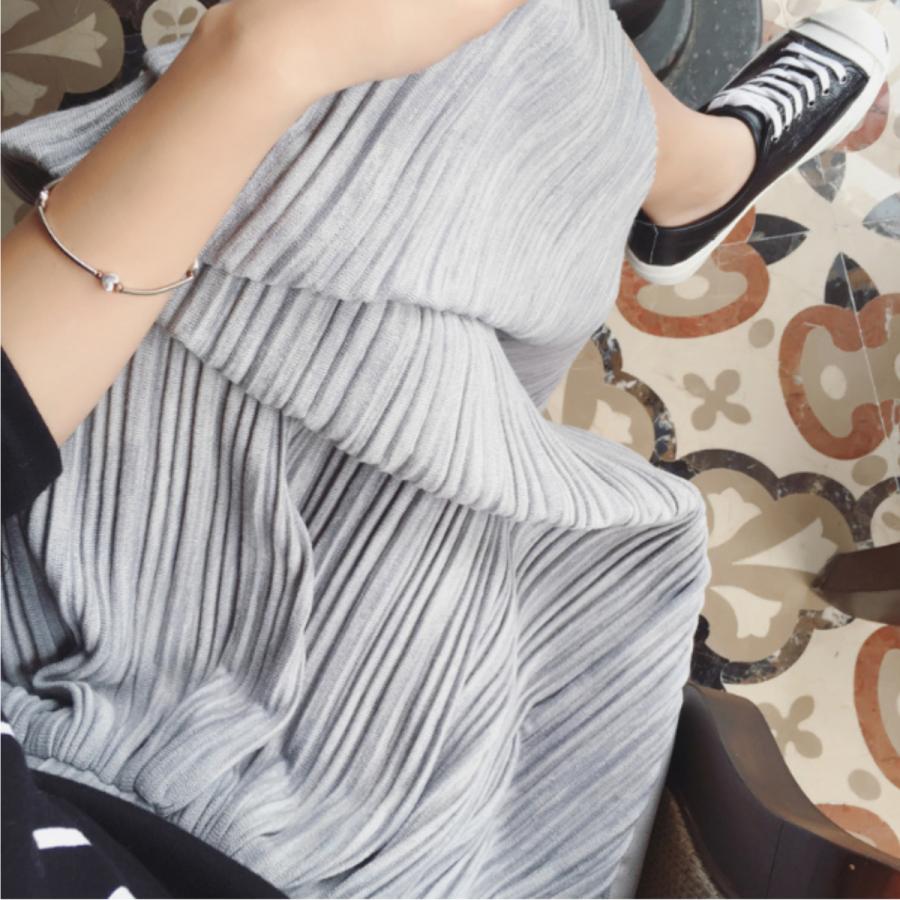 プリーツスカート ロング スカート 夏 春 秋 冬 コーデ iライン ウエストゴム 大人 オフィス かわいい おしゃれ 細見え タイト 長め 10代 20代 30代 40代 - 画像 (9)